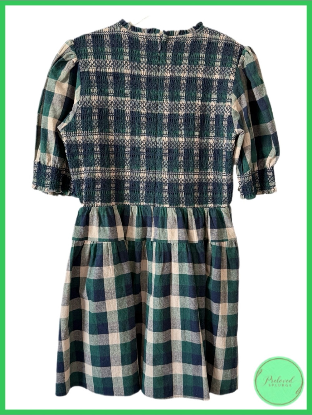 Bohme Emmett Plaid Smocked Mini Cotton Dress - Picture 3 of 11